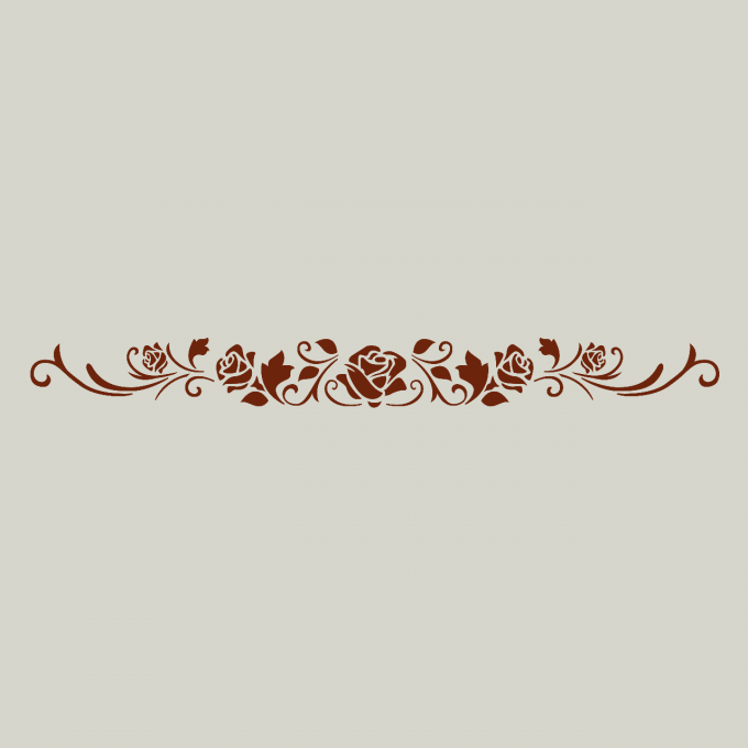 Pochoir arabesque de roses