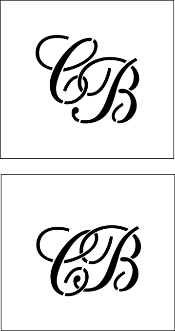 Ensemble de 2 pochoirs sur mesure