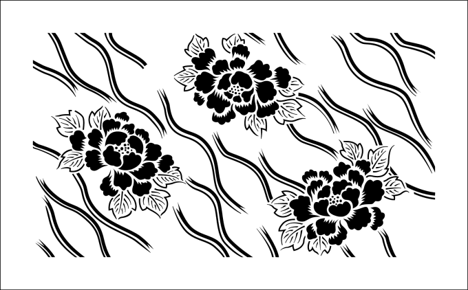 Pochoir motif floral