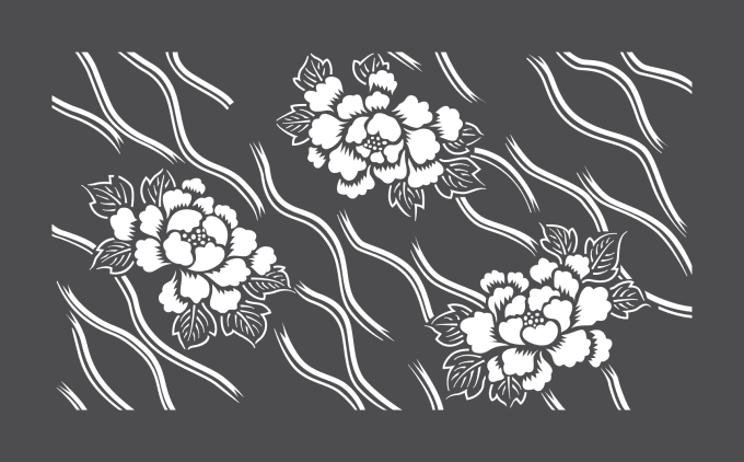 Pochoir motif floral