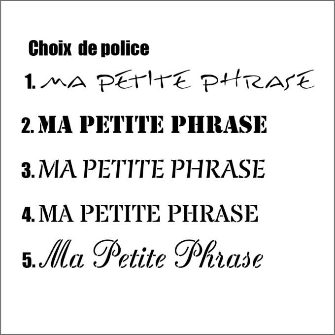 Pochoir de phrase à rédiger