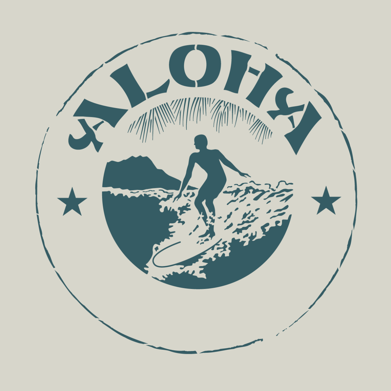 Pochoir aloha surf
