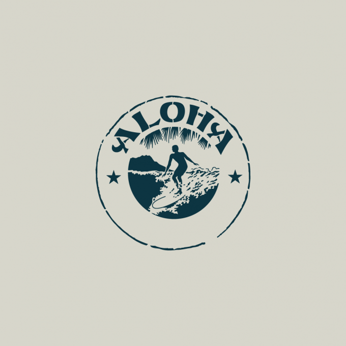 Pochoir aloha surf