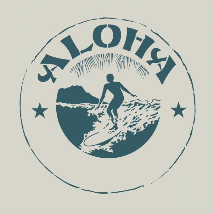 Pochoir aloha surf