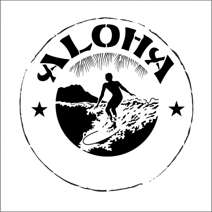 Pochoir aloha surf