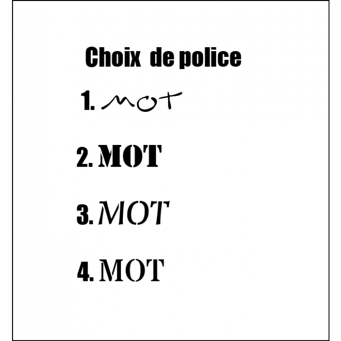 Pochoir personnalisé au mot de votre choix