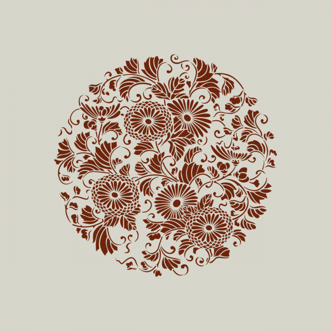 Pochoir motif floral