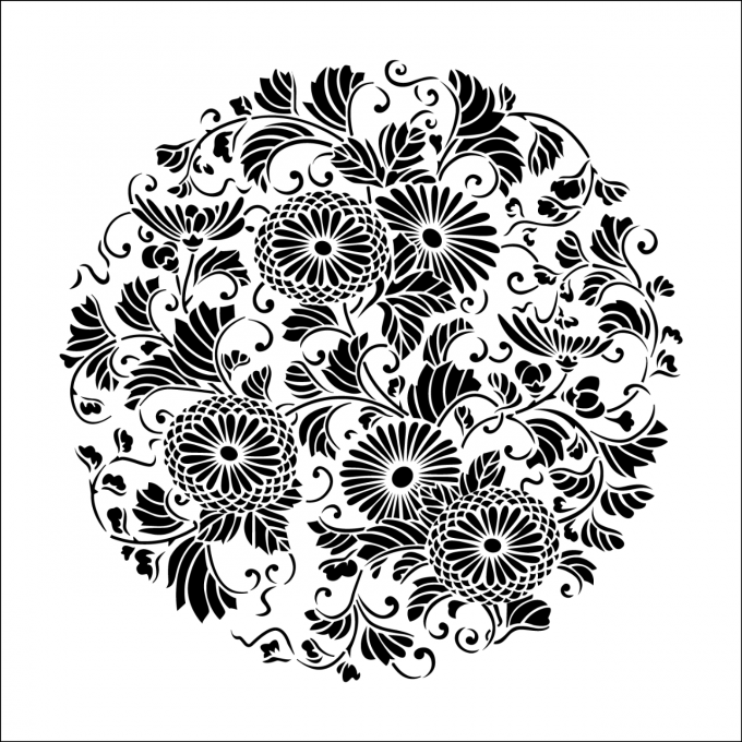 Pochoir motif floral