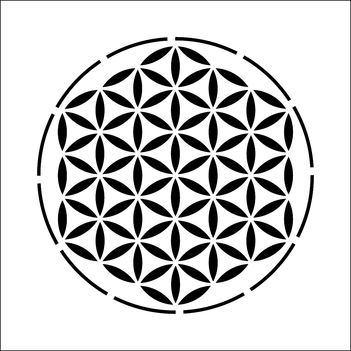 Pochoir fleur de vie  Larabesque