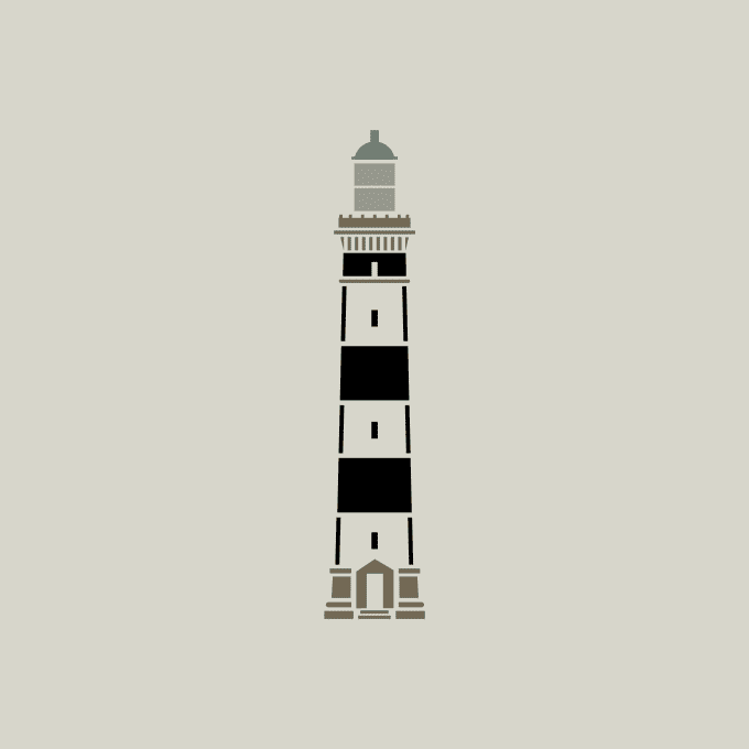 Pochoir du phare du Créac'h (île d'Ouessant)