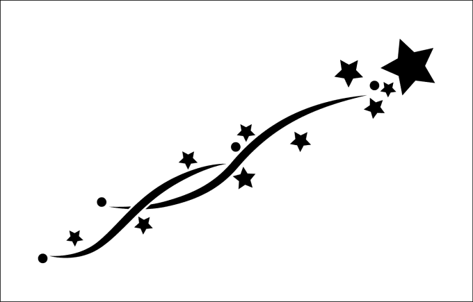 Pochoir étoiles filantes 2