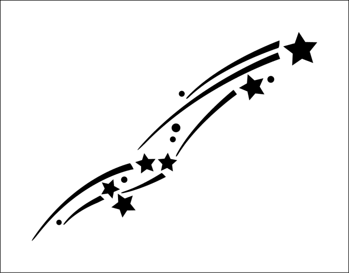 Pochoir étoiles filantes