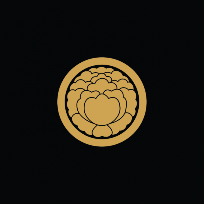 Sticker kamon pivoine