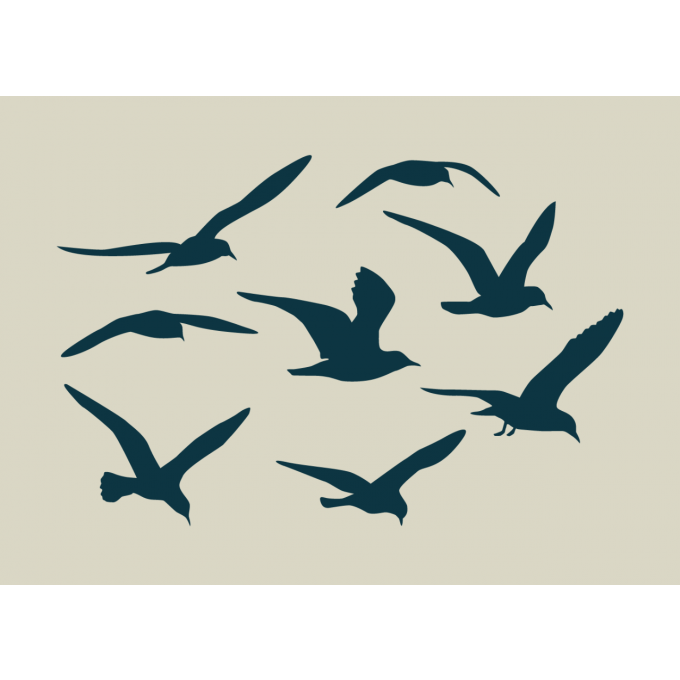 Pochoir vol de mouettes